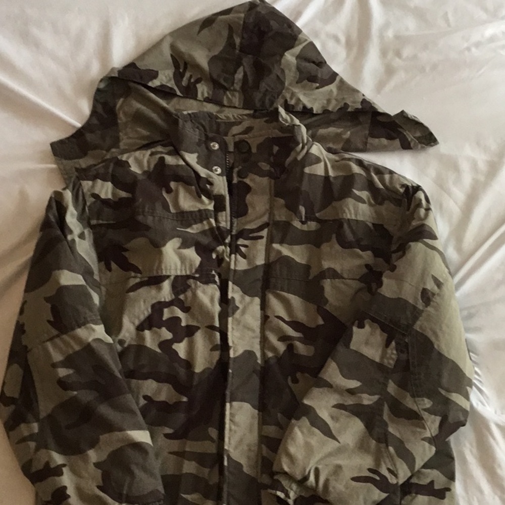 Gently used snow camo jacket